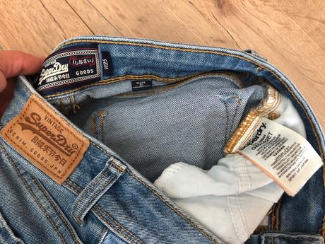 Damske riflove sortky superdry 25, superdry,xs