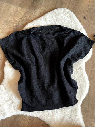 Čierny čipkovaný top, xs, xs
