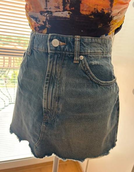 Svetlomodrá riflova minisukna zara - veľkosť xl, zara,xl