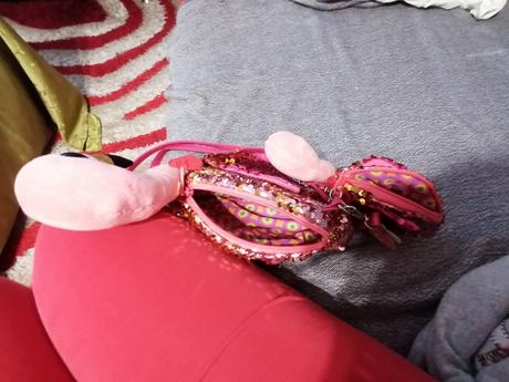 Krásna flitrova kabelka plameniak, 