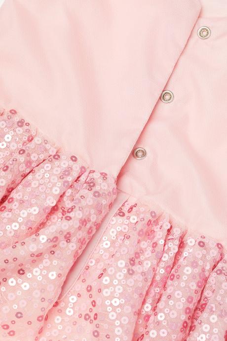 Nádherné flitrované tylové šaty ružovej farby hm, h&m,128