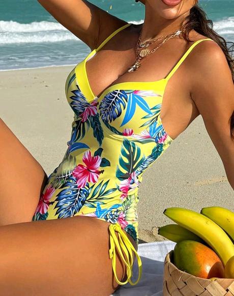 Plavky celé kvetinové, l / m / s / xl