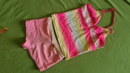 Neónové plavky - tankini, kik,152