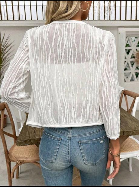 Biele priesvitné sako veľ. xl, xl