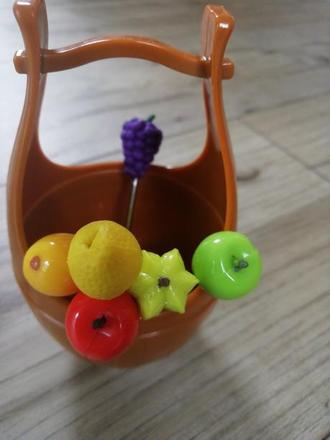 Párty vidličky ovocie-sada s košíkom, 