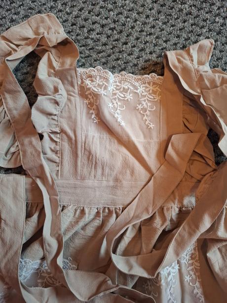 Vintage vyšívané zástery s kvetinovou textúrou, 