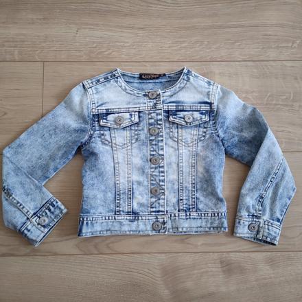 Štýlová riflová bunda s nášivkou na chrbte 104/110, 110