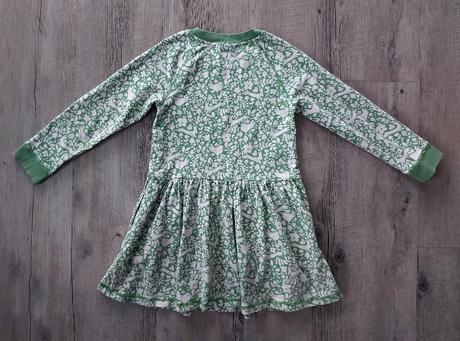 Zelené bavlnené šaty, mini boden,134