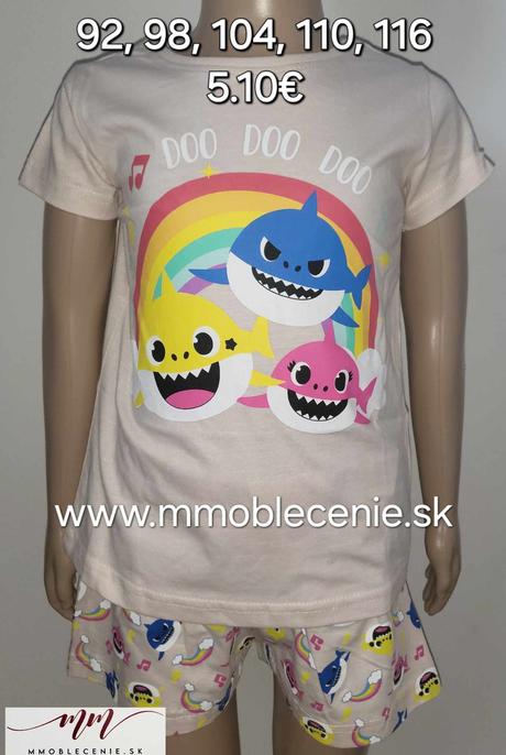Pyžamo baby shark, disney,92 / 98 / 104 / 110 / 116