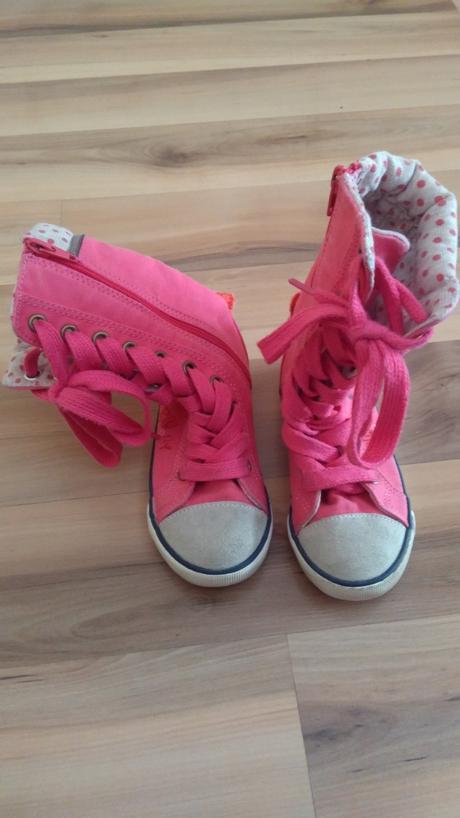 Ružové vysoké tenisky, uk7, vnút.dĺžka 16cm, next,25