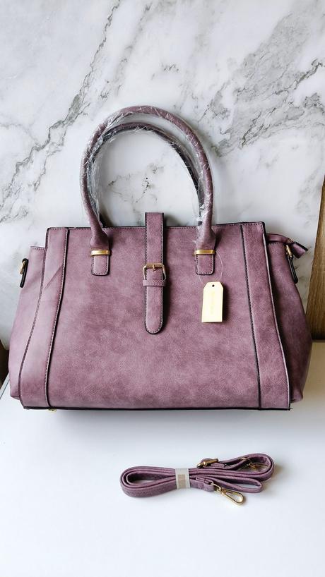 Veľká kabelka fialová kožená,