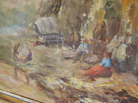 Kočovníci-olej na plátne 1952, 38 x 48 cm 2 kusy, 