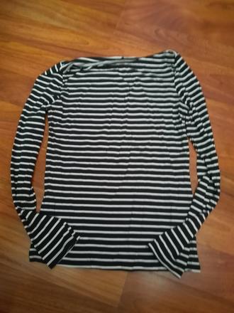 Šaty + tričko veľ. l  bielomodrý pásikavý set, l