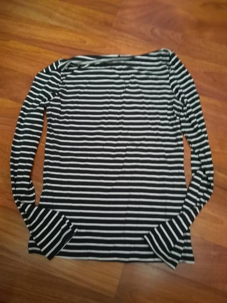 Šaty + tričko veľ. l  bielomodrý pásikavý set, l