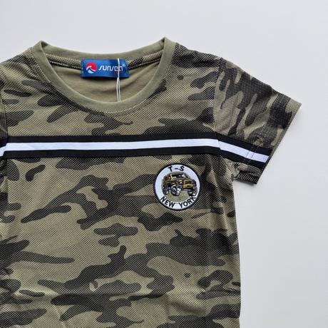 Chlapčenské maskáčové tričko tarn zelená, 98 - 128