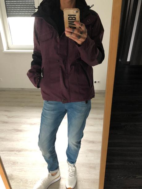 Zimná snowboardová bunda ride bordová, s