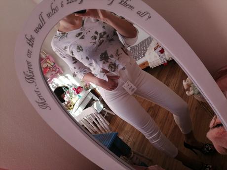 Jemný top kvety, h&m,s