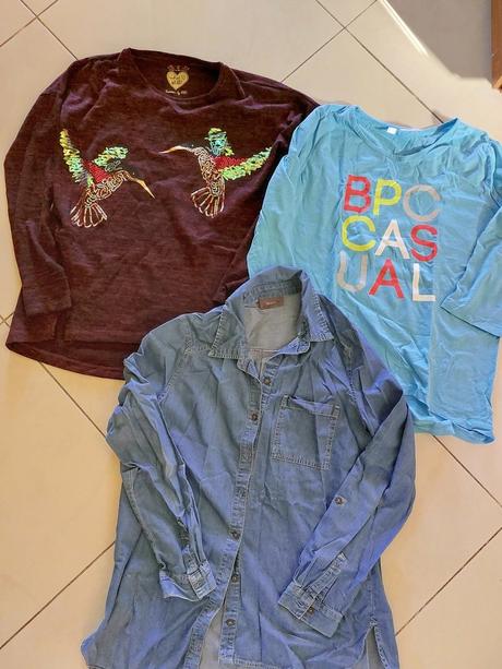 Tričko + sveter + košeľa, s