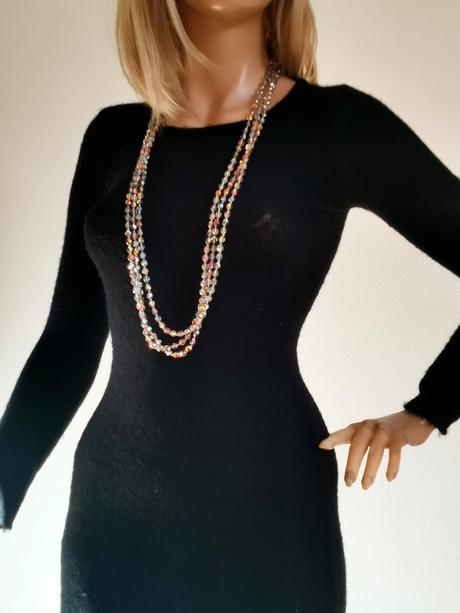 American vintage - pleteninové alpaka šaty, xs