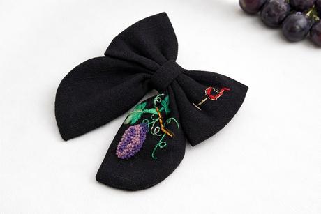 Ručne vyšívaná mašla do vlasov, 