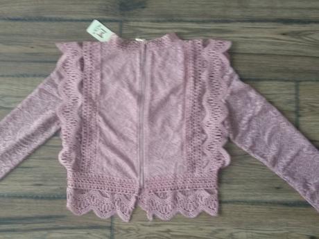 Ružový krajkový top, s