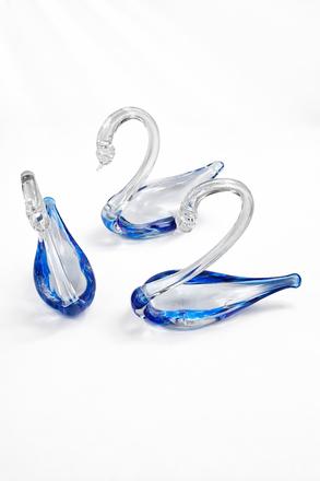 Sklenené dekoratívne labute, 