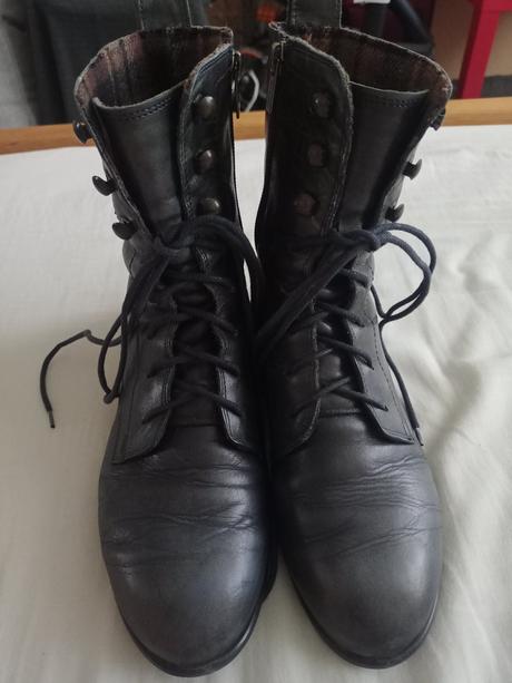 Čižmy kožené tmavomodré 39, 39