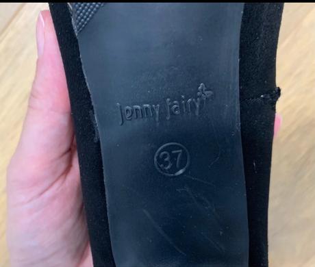 Dámske čierne semišové lodičky jenny fairy, 37