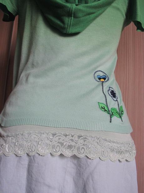 Zeleno - tyrkysový pulóvrik, only,s