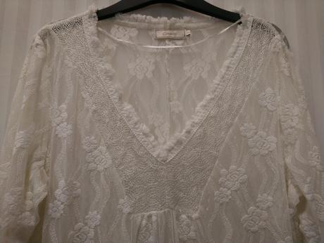 Dámsky predĺžený krémový priesvitný top, cream, xl, xl