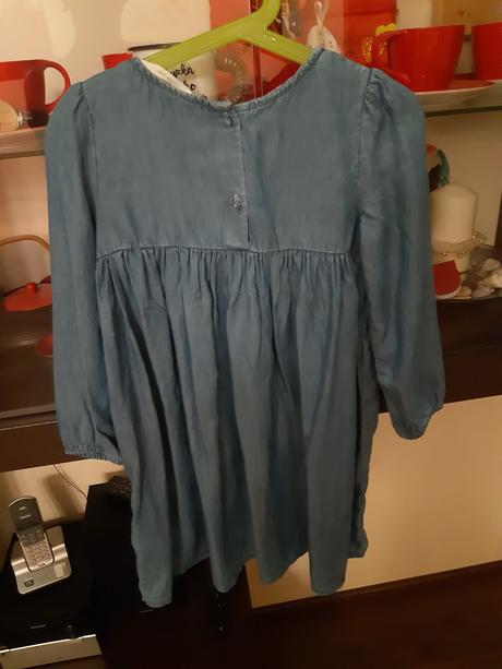 Riflové šaty h&m + 2x pančušky, h&m,110