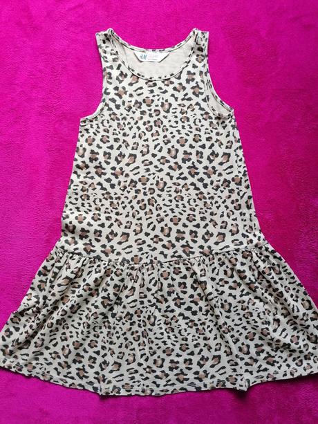 Letné leopardové šatičky č.122/128, h&m,122