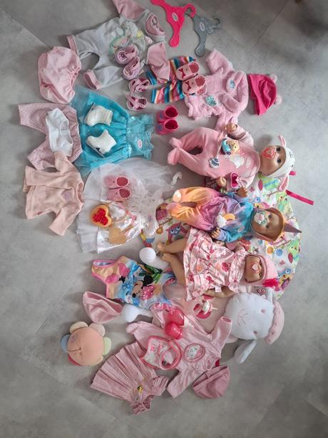 3 baby annabell , baby born + oblečenie a doplnky,