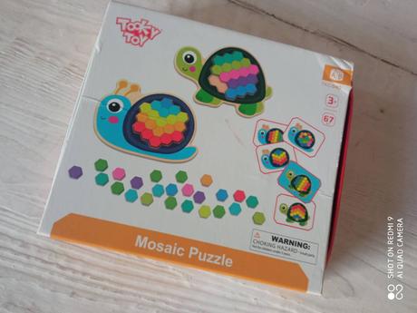 Drevena mozaika korytnačka a slimák, 