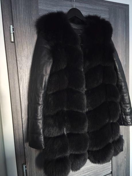 Kozeny kabat s pravou hustou kozusinou z lisky, m