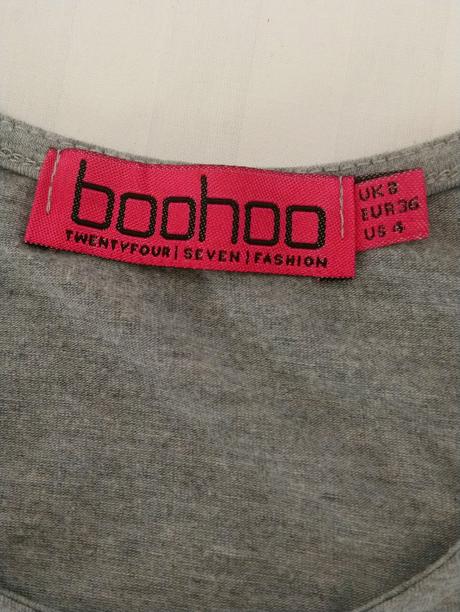 Dámsky tmavo sivý elastický crop top, boohoo, s, s