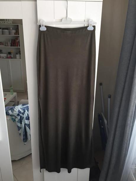 Dlhá zelená olivová sukňa, m