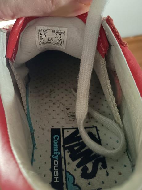 Červené vansky na platforme, vans,37