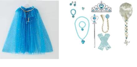 Plášť vlečka princezná kráľovná elza anna frozen,