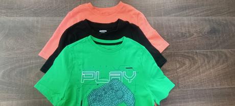3 tričká krátky rukáv, f&f,128
