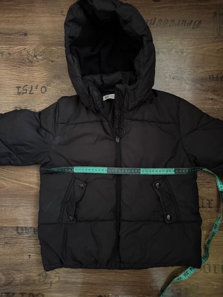 Čierna prešívaná bunda h&m 10-11r., h&m,146