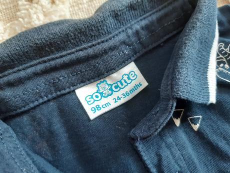 Elegantné tričko s golierom sobík, mamut, pepco,98