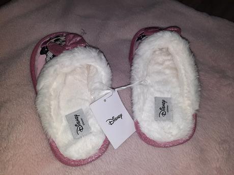 Ružové lesklé domáce papuče minnie mouse 36, primark,36