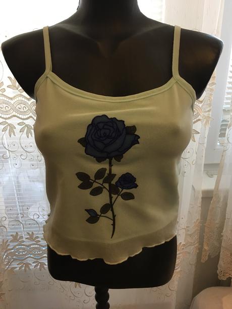 Romantické tričko s ružou, zara,xs