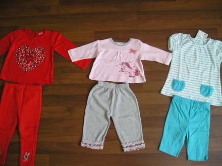 2 x komplet - nohavice a tričko, 68–80