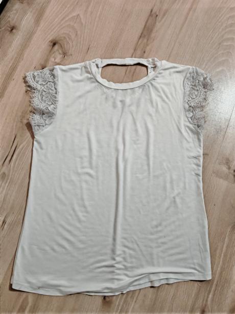 Biele tričko s čipkou, elastické super m,l, l