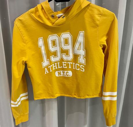 Žltý kroptop - krátke tričko, h&m,146