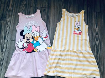 2x bavlnené šaty, h&m,128