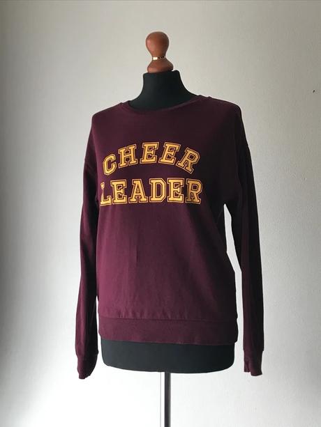 Štýlová bordová mikina cheerleader, h&m,s