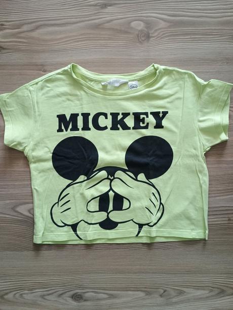 Crop top tricko mickey, hm, 134/140, h&m,134